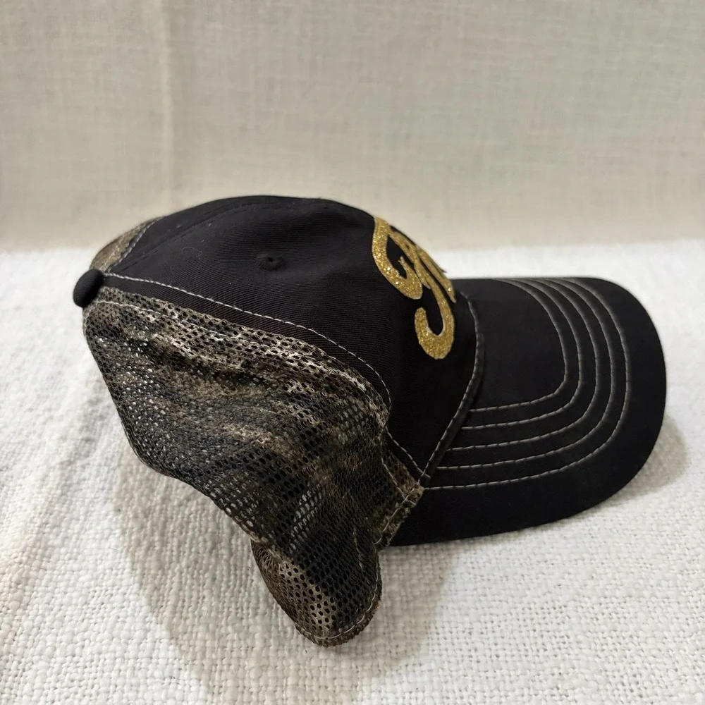 FORD Gold Logo Hat Black Camo Mesh Cap Baseball
